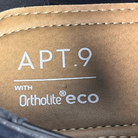 APT9 Denver Comfort Ortholite Eco Black Faux Leather Dress Shoes Men's Size 10W - Picture 6 of 6